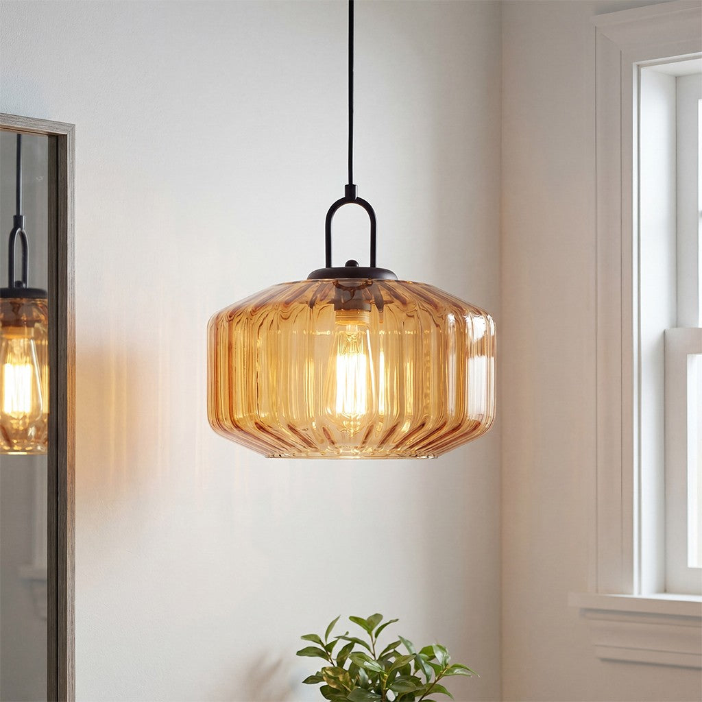 Ivan Vintage Handmade Striped Glass Pendant Light