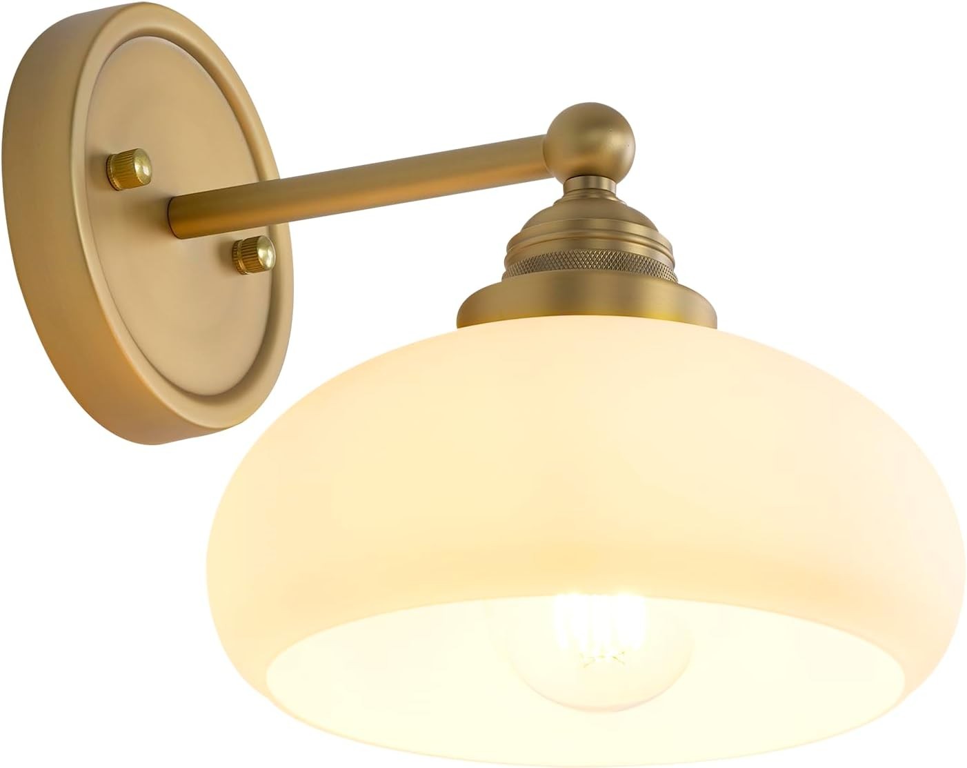 Alberta Bauhaus Milk White Glass Wall Sconce