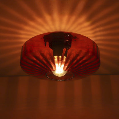 Ember Vintage Multi Color Water Ripple Glass Ceiling Light