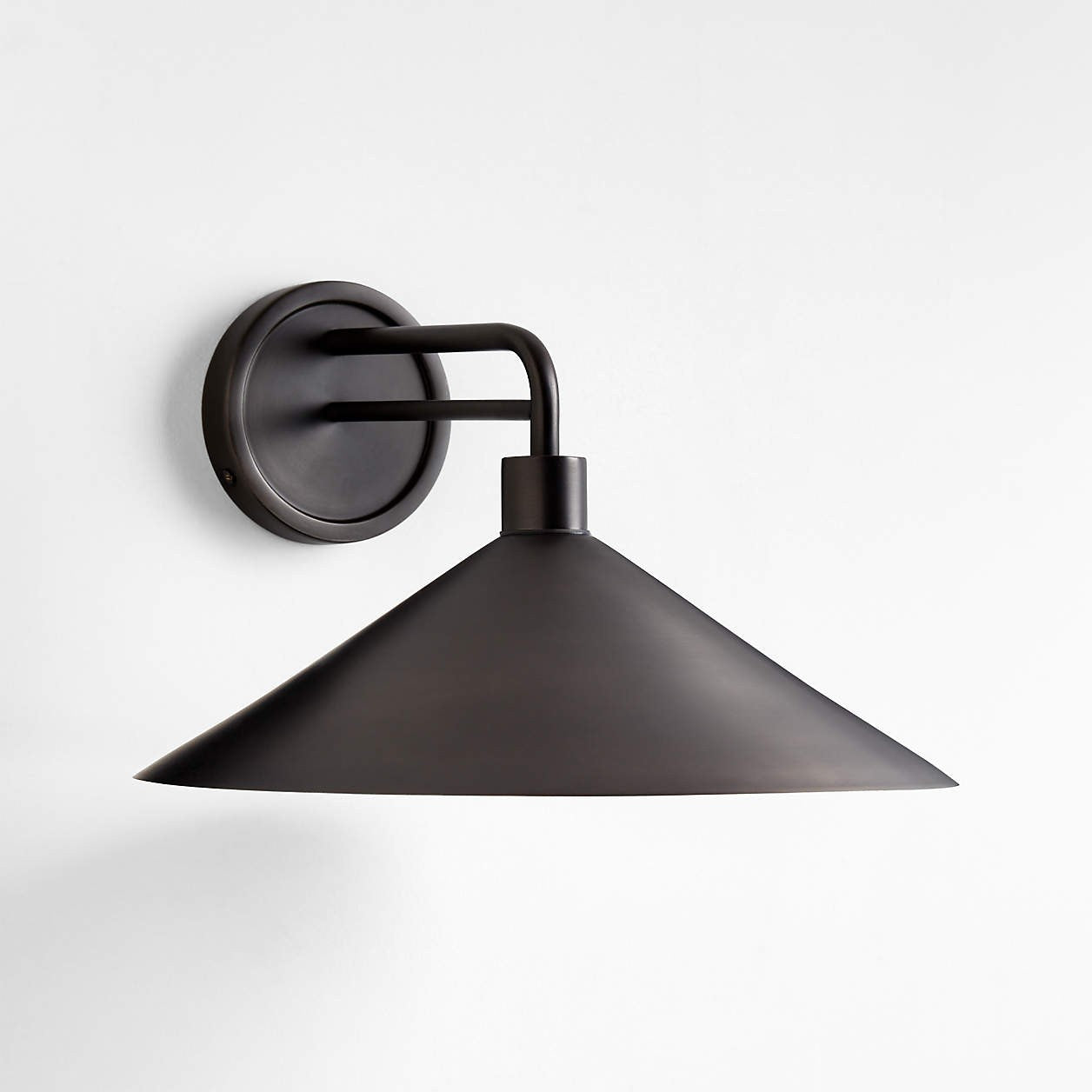 Kemp Industrial Black Brass Metal Indoor/Outdoor Wall Light
