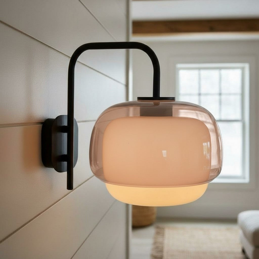 Jovynth Nordic Colorful Double-Layered Glass Wall Sconce