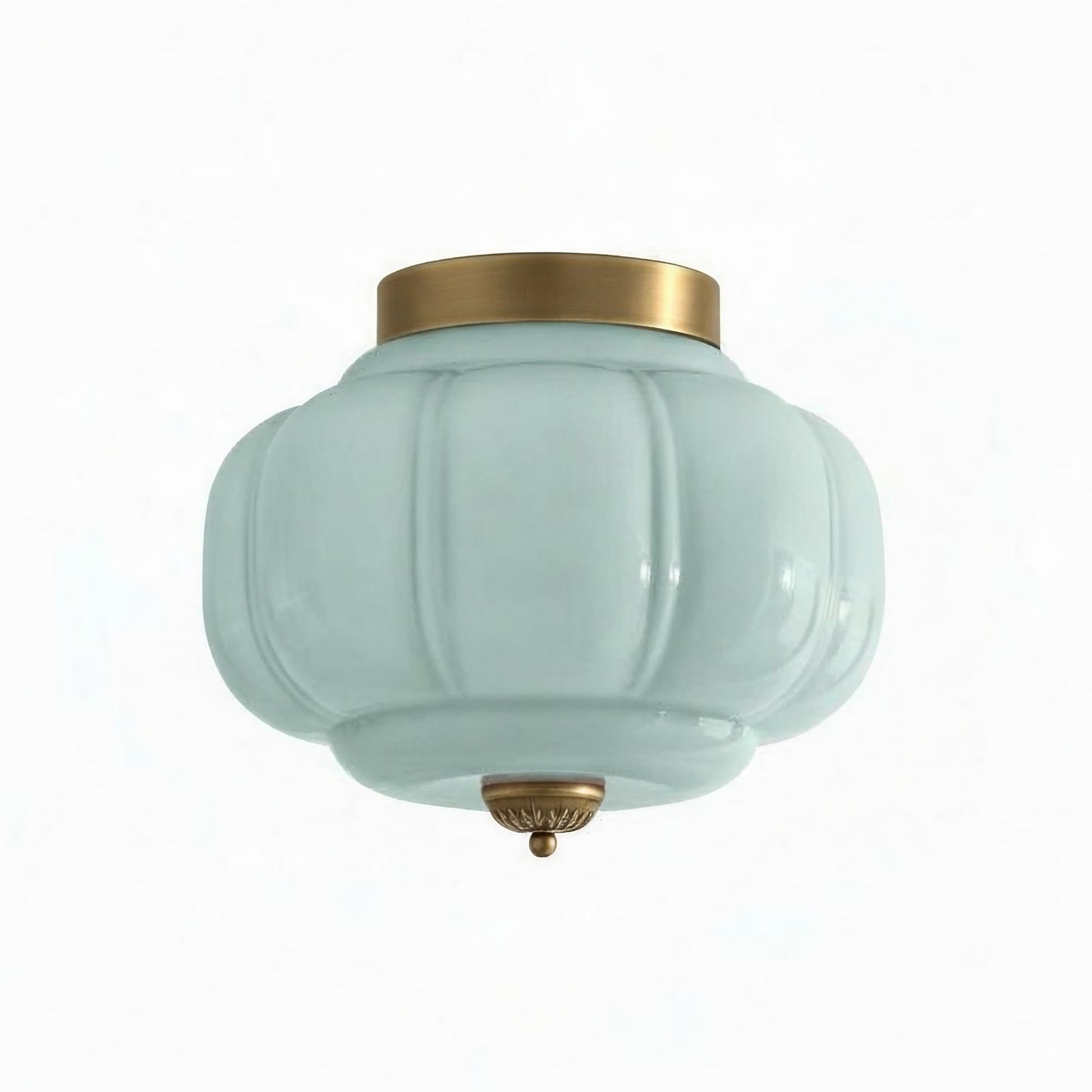Ozita Retro Milk Glass Semi Flush Mount Eloise Ceiling Light