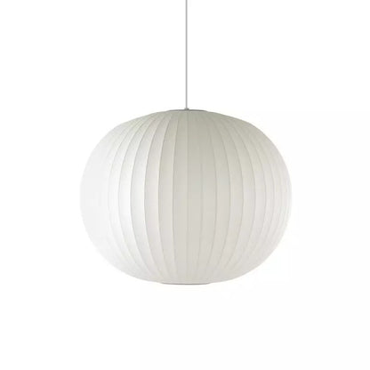 Hayden White Silk Ball Bubble Pendant Light