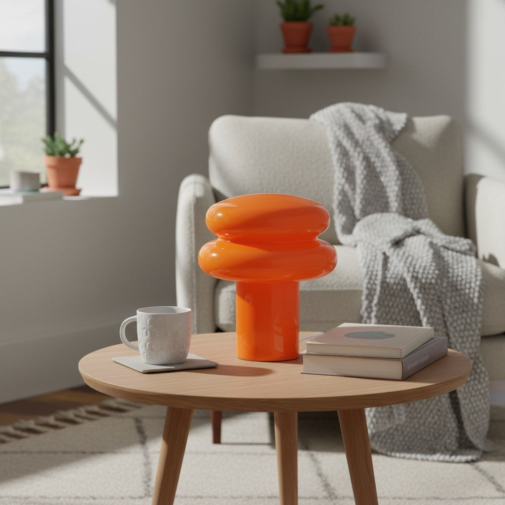 Nymeros Scandinavian Glass Mushroom Table Lamp