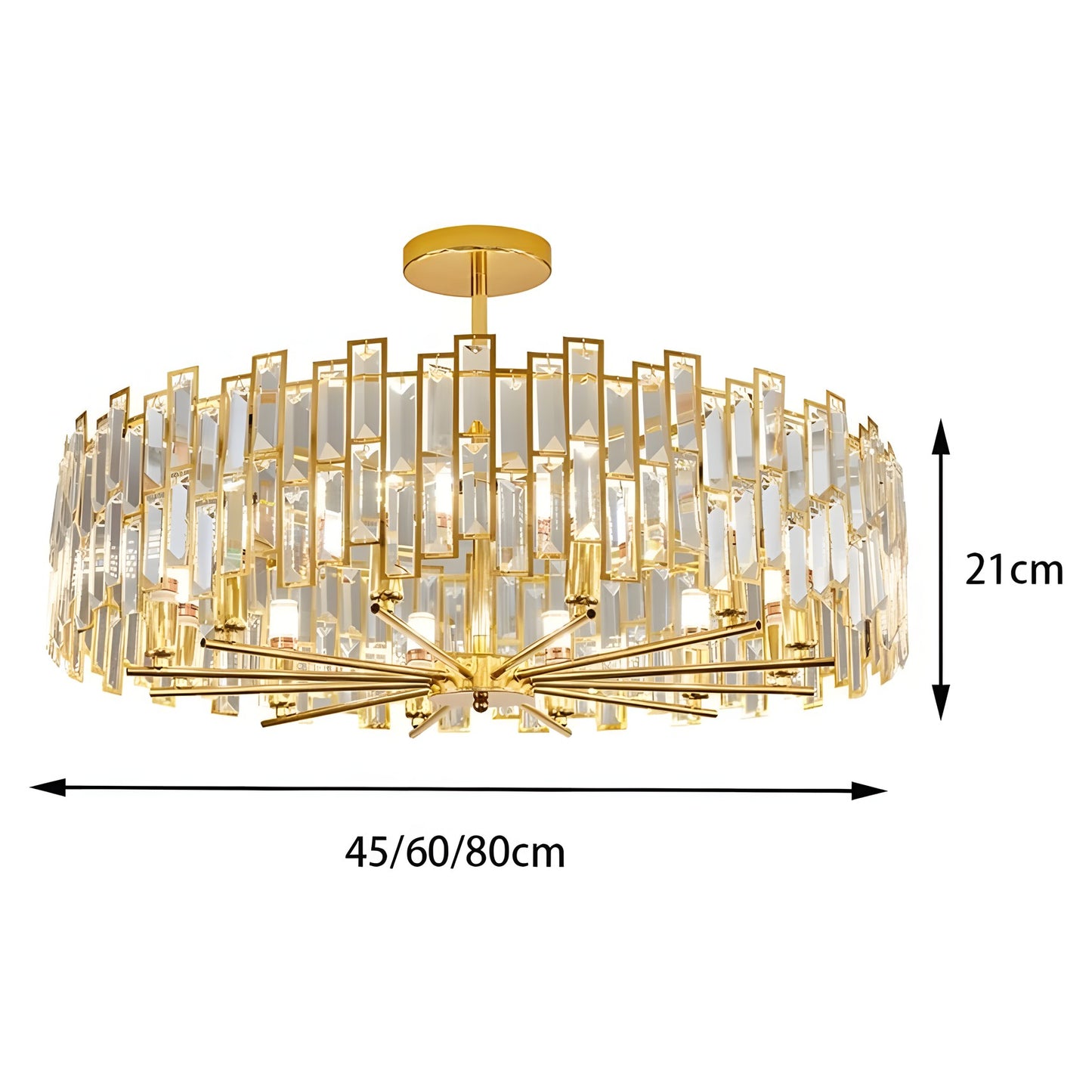 Quirin Luxurious Gold Round Crystal Chandelier