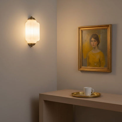 Vintage Elegant Milk Glass Eloise Wall Sconce - Retro Accent Lighting for Bathroom\Bedroom\Hallway