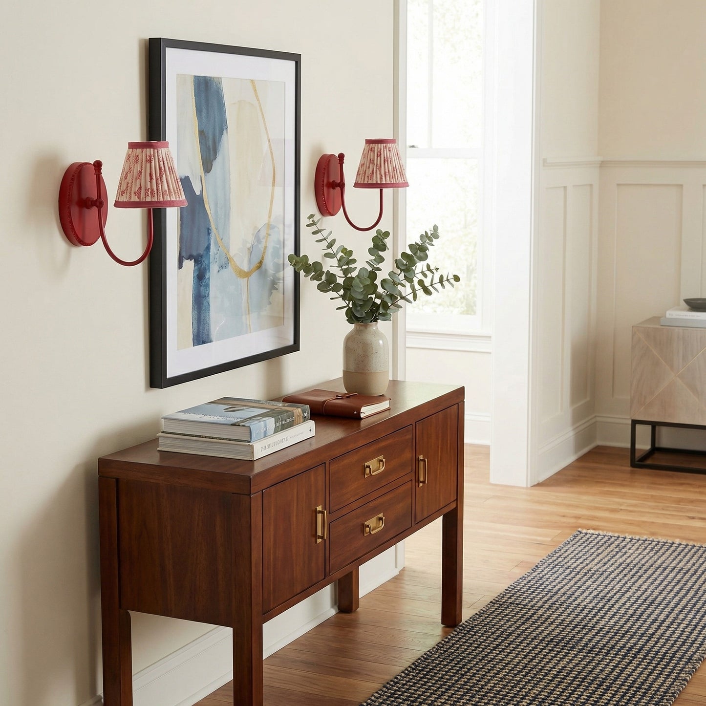 Orphelyx French Brass Fabric Shade Sconce Light