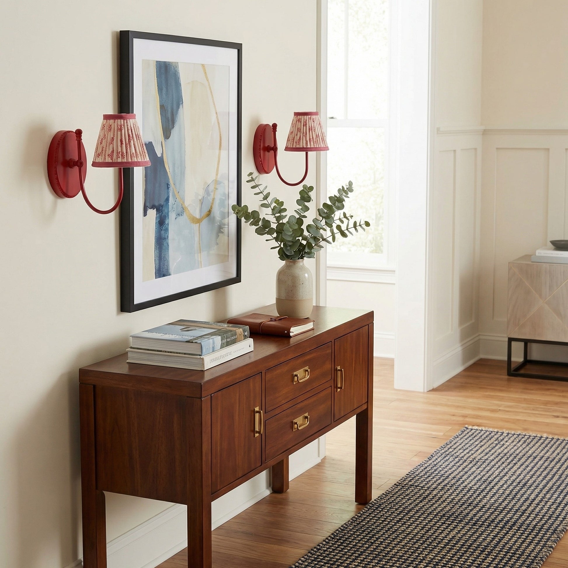 Orphelyx French Brass Fabric Shade Sconce Light