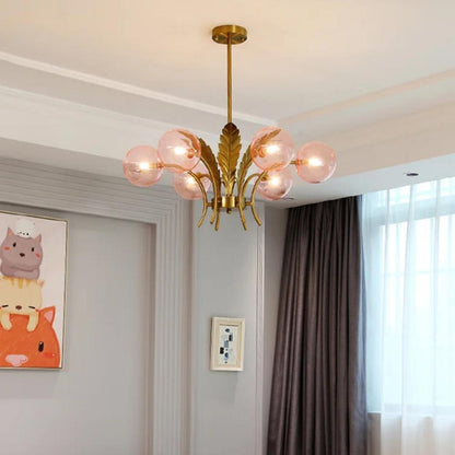 Zephyr Luxury 6-Lights Globe Glass Chandelier