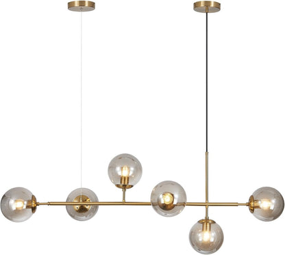 Celestina 6 Light Linear Glass Orb Pendant Light