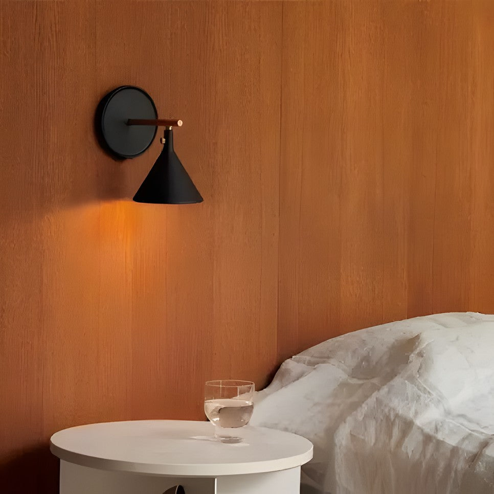 Anoushka ‎Minimalist Black Cast Wall Sconce