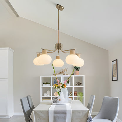 Jesper Gold Modern Frosted Glass Chandelier
