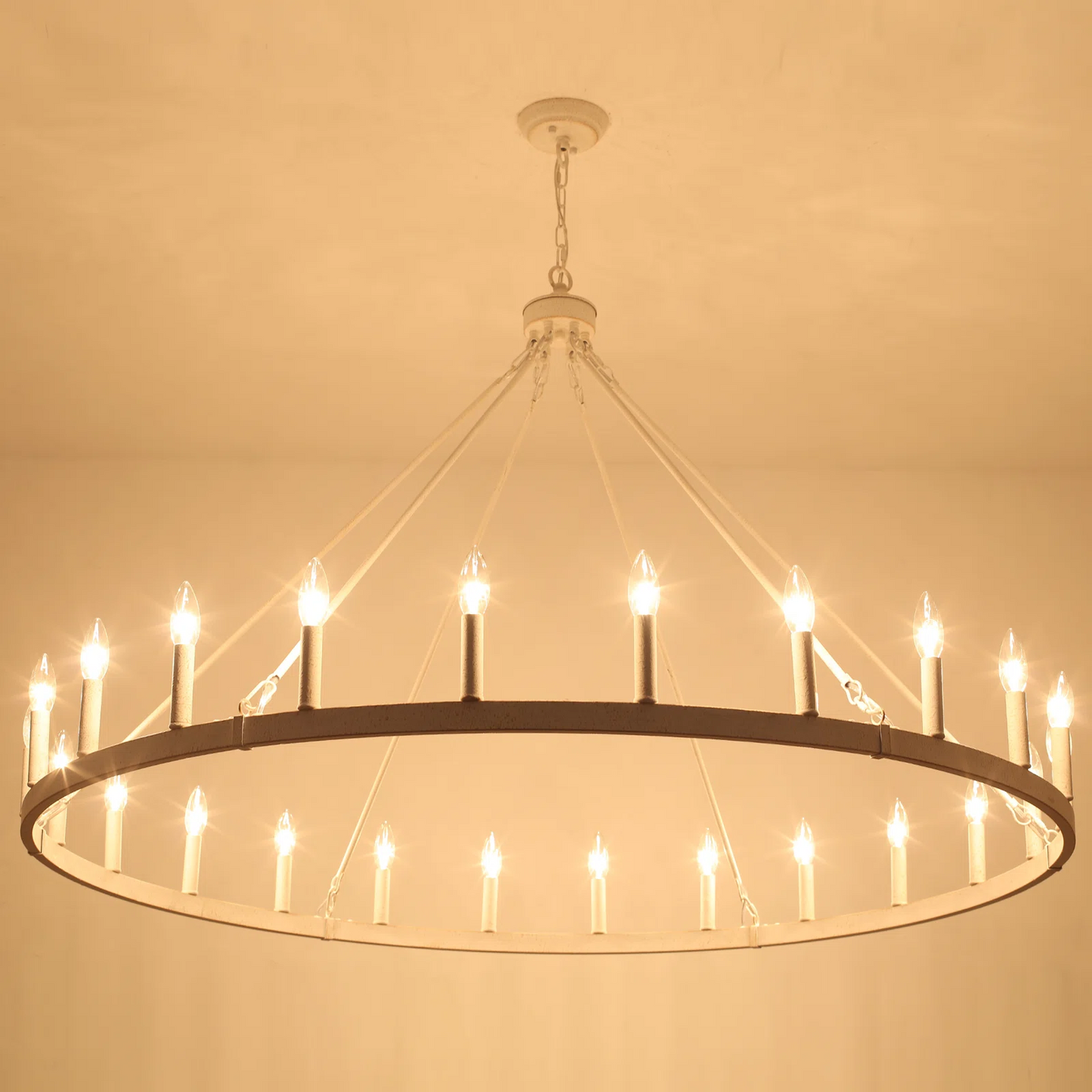 Raeth Farmhouse 24 Lights Wagon Wheel Candle Style Chandelier