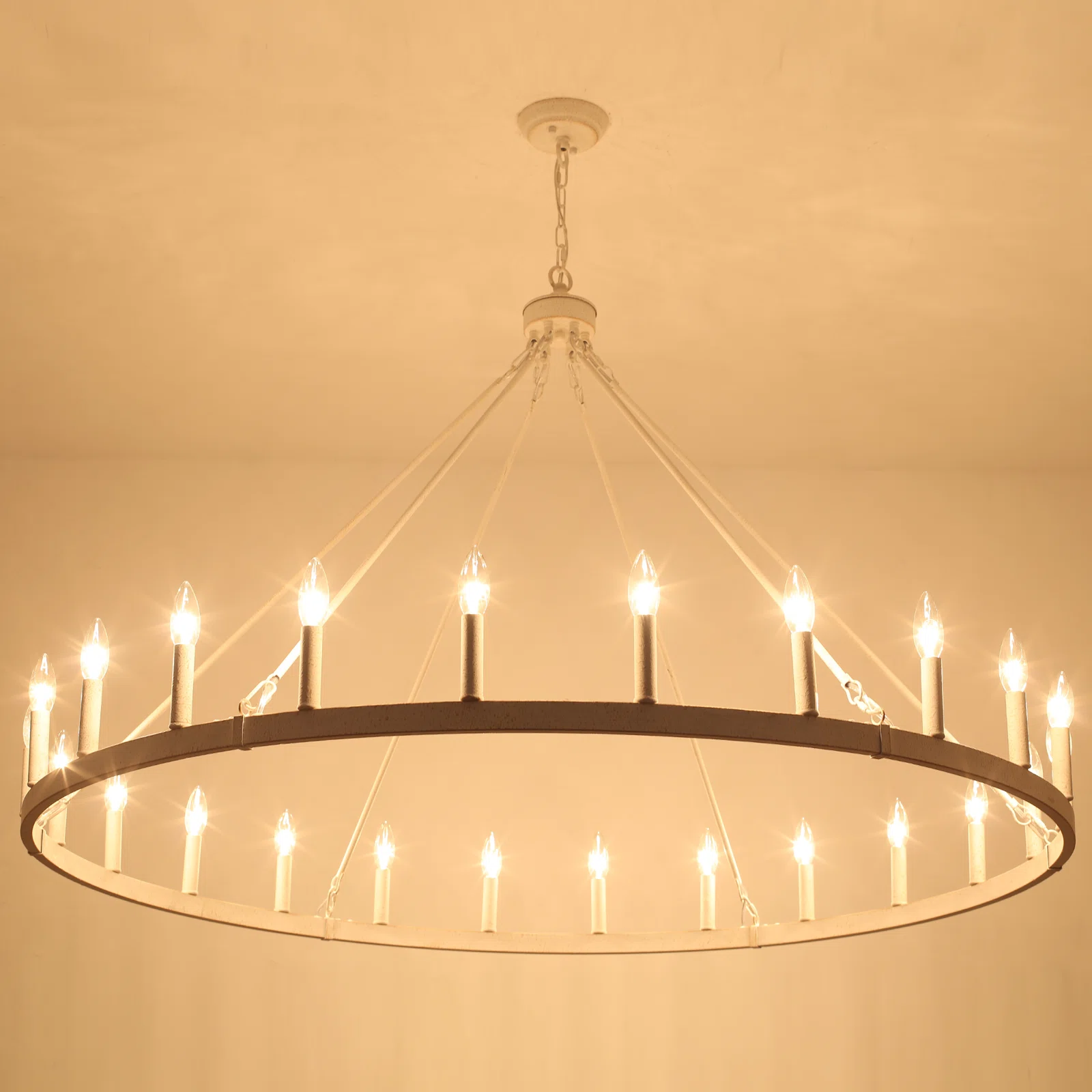 Raeth Farmhouse 24 Lights Wagon Wheel Candle Style Chandelier