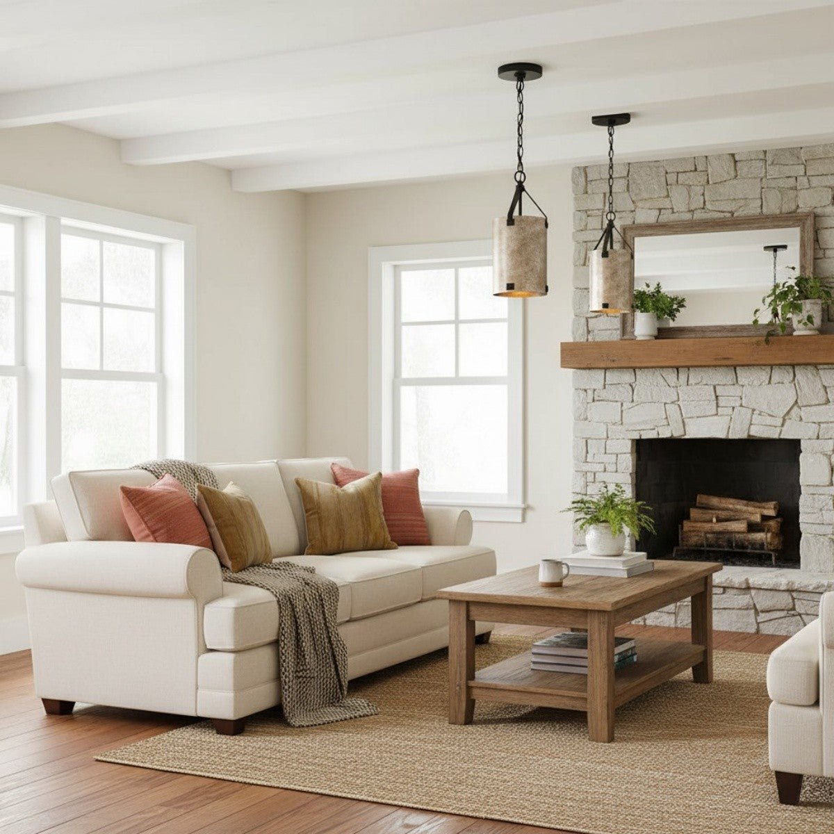 Grange Industrial Rustic Bronze Cylinder Pendant Light