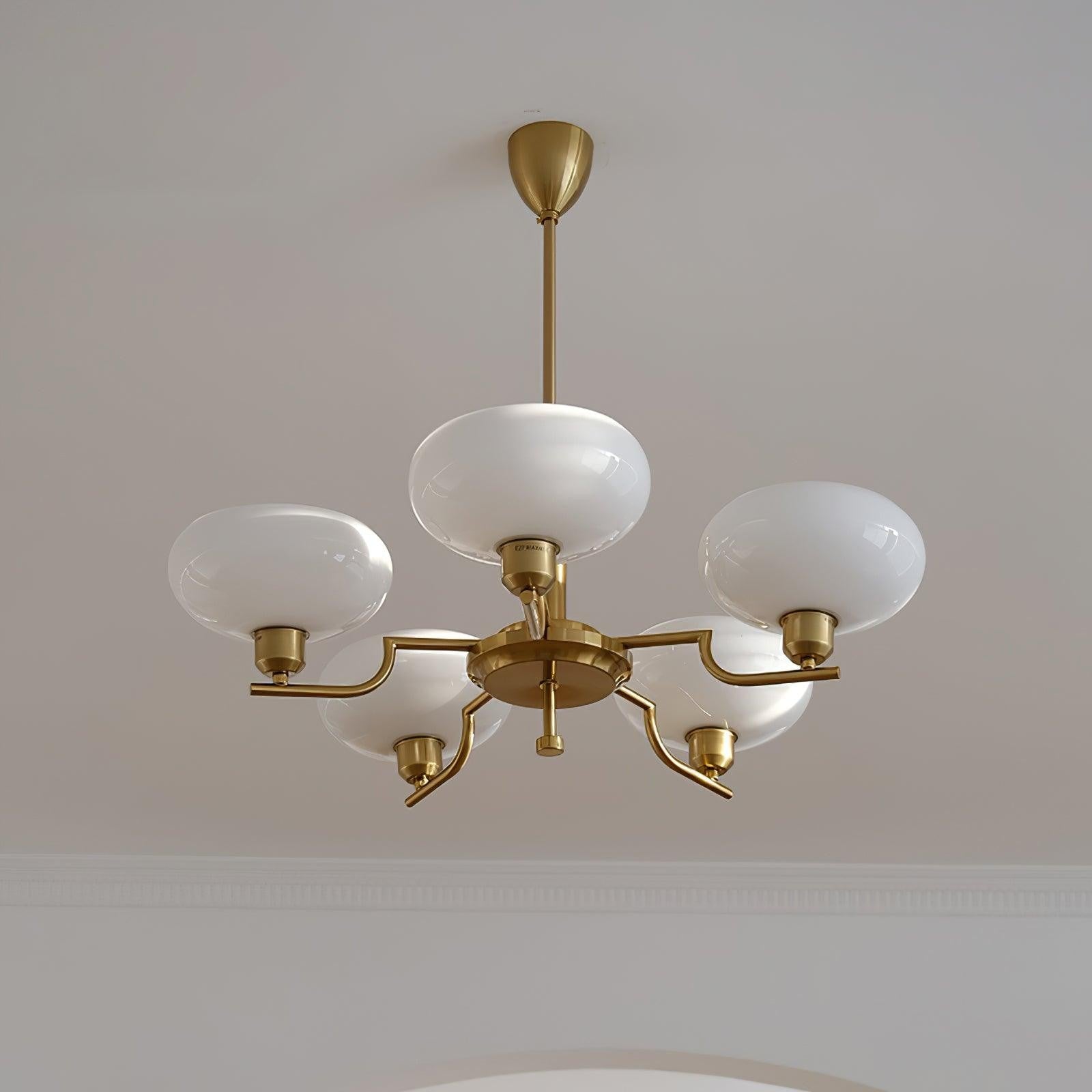 Shadella Modern Cream Glass Bauhaus Chandelier