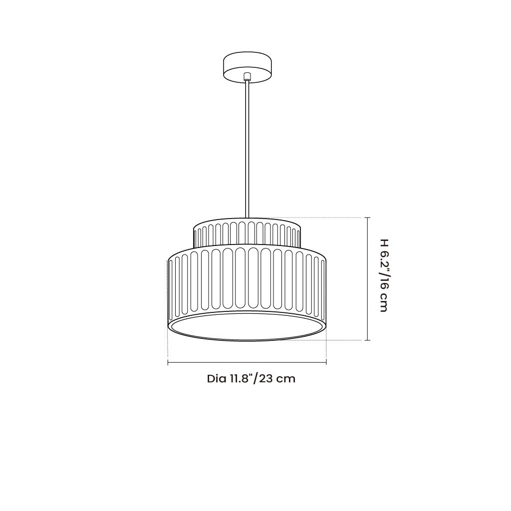 Brisby Striped Frosted Fluted Ceramic Pendant Light