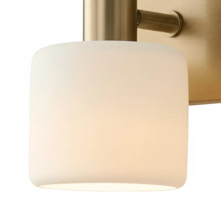 Aura Modern Brass Cylinder Porcelain Wall Sconce