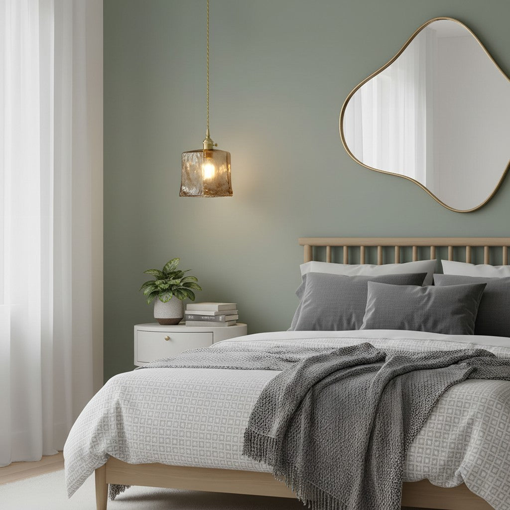 Nyxalis Vintage Brass Glass Pendant Light
