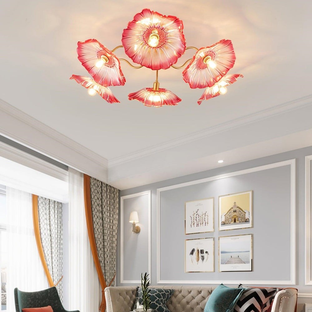 Pranavi Lotus Leaf Glass Ceiling Light