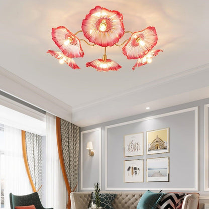 Pranavi Lotus Leaf Glass Ceiling Light