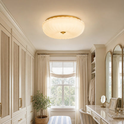 Caladri French Round Ripple LED Glass Ceiling Light