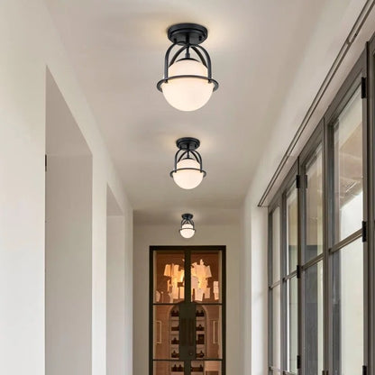 Aurea Vintage Globe Flush Mount Ceiling Light