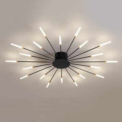 Pranika Modern Sputnik LED Fireworks Semi Flush Mount Ceiling Light