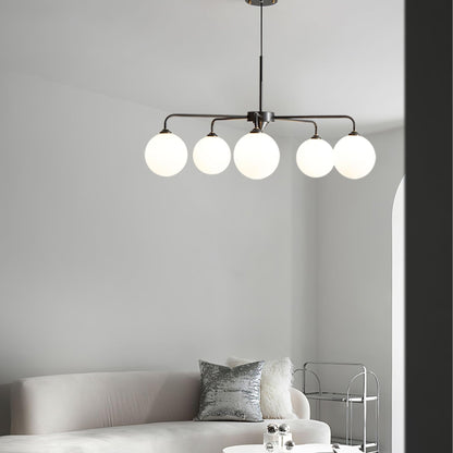 Maytoni Modern 5 Lights White Glass Globe Chandelier