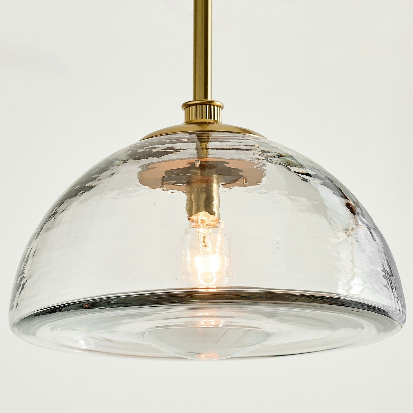 Brenna Modern Brass Cast Glass Dome Pendant Light