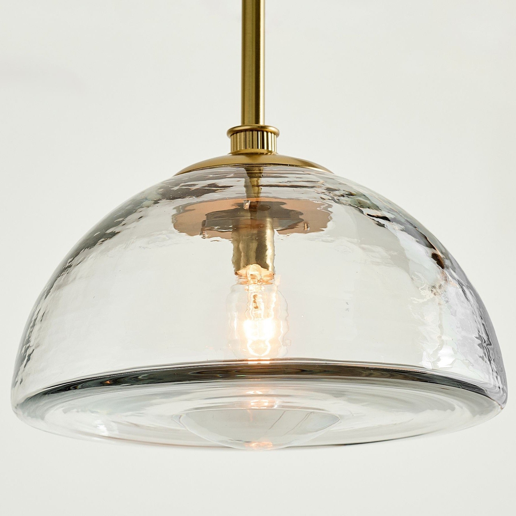 Brenna Modern Brass Cast Glass Dome Pendant Light