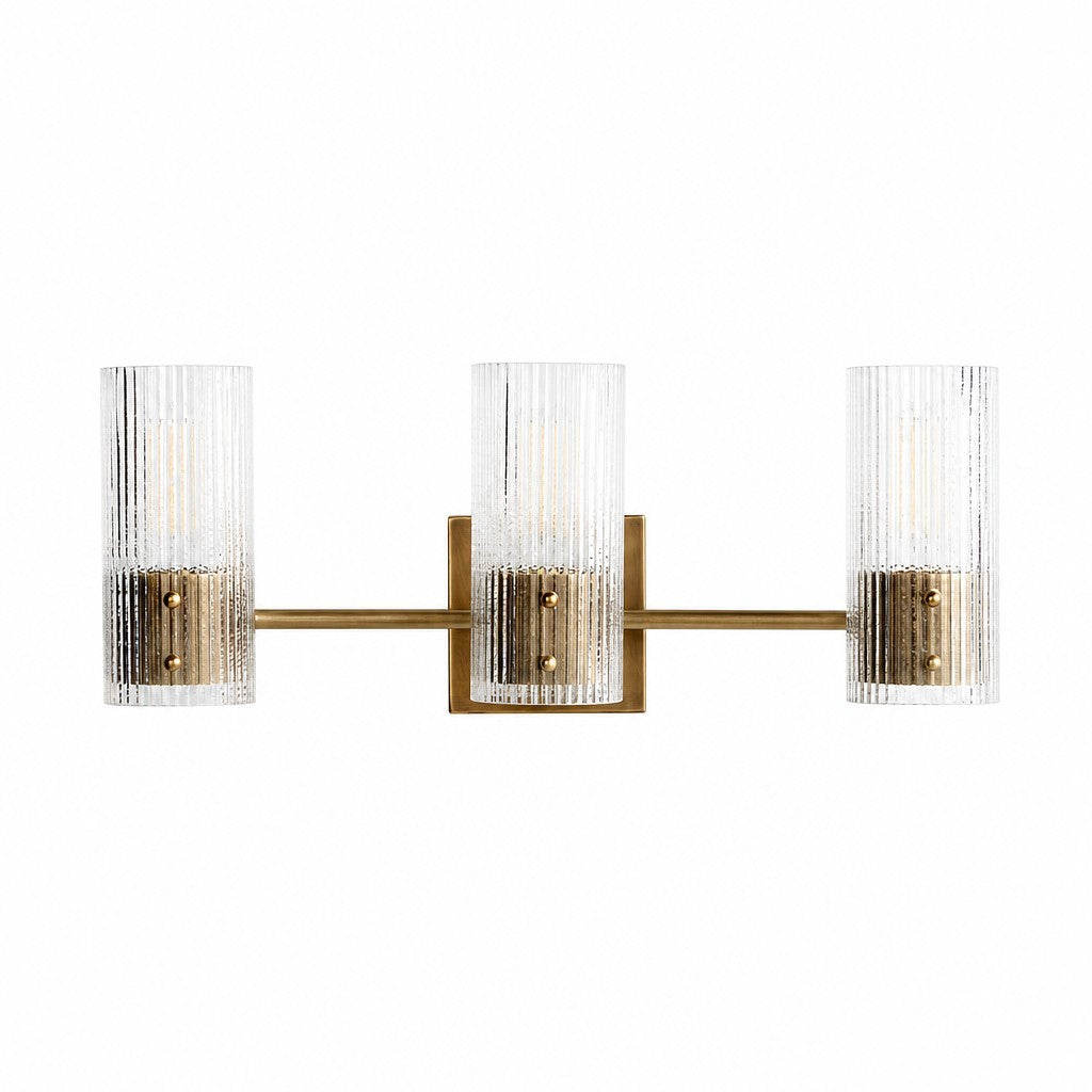 Joanna Modern 2/3 Light Ribbed Fluted Glass Wall Light