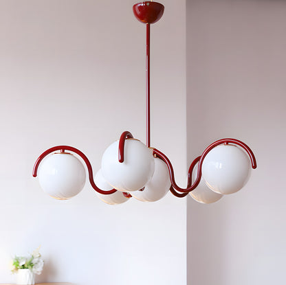 Mian Modern Curve Glass Globe Chandelier