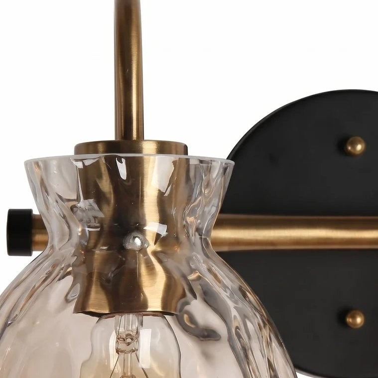 Brant Modern Hammered Glass Dome Vanity Wall Light