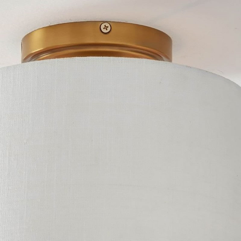 Joram White Linen Drum Ceiling Light