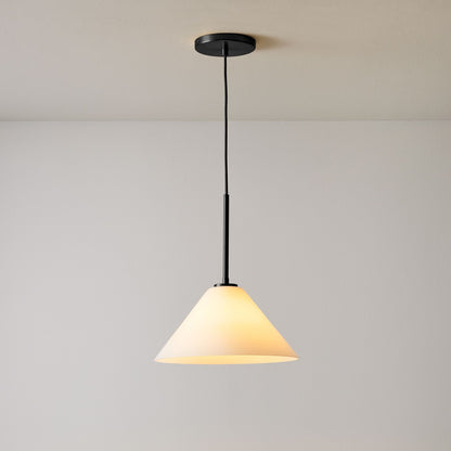 Nori Minimalist Brass Glass Cone Pendant Light