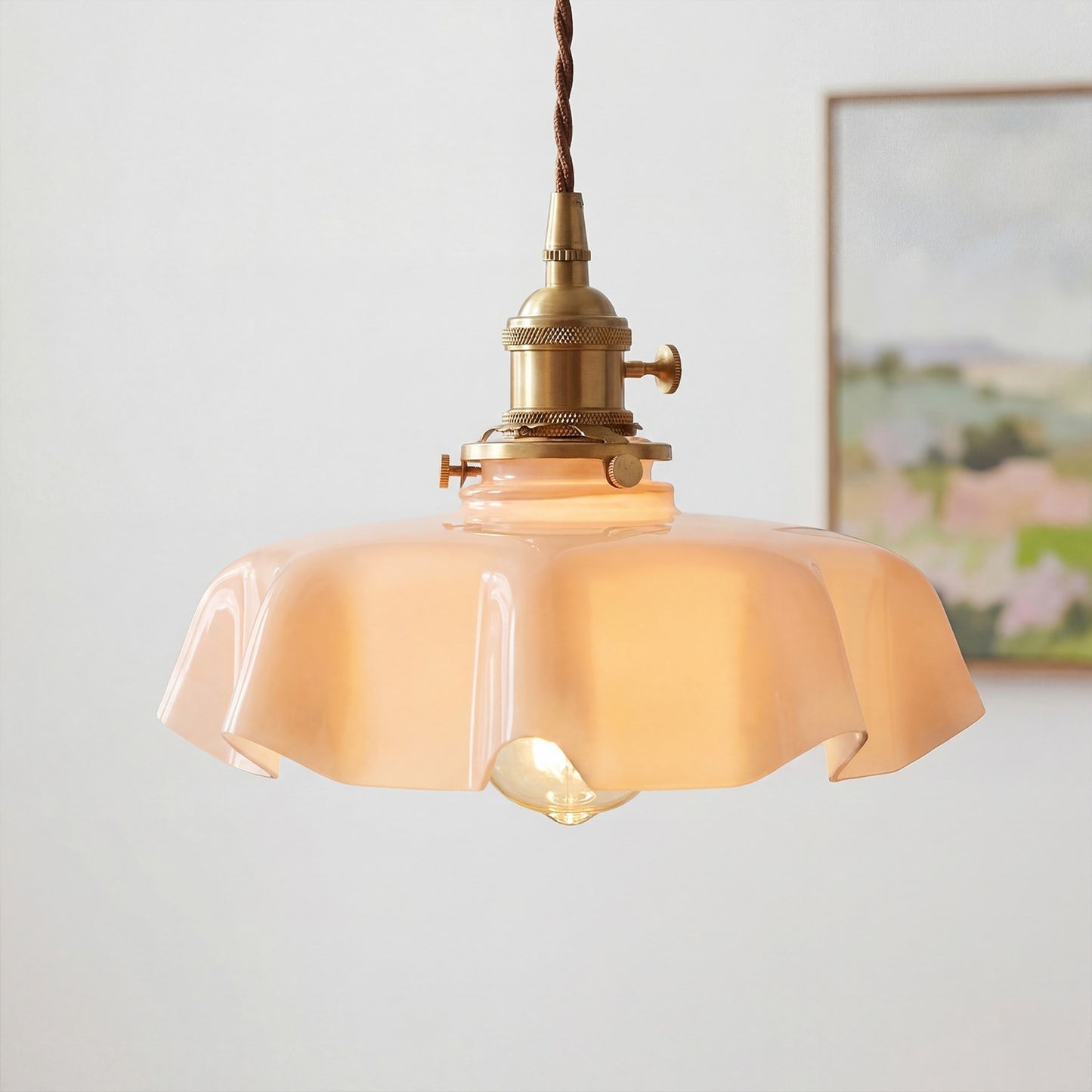 Jovianth French Cream Flower Single Pendant Light