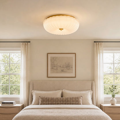 Caladri French Round Ripple LED Glass Ceiling Light