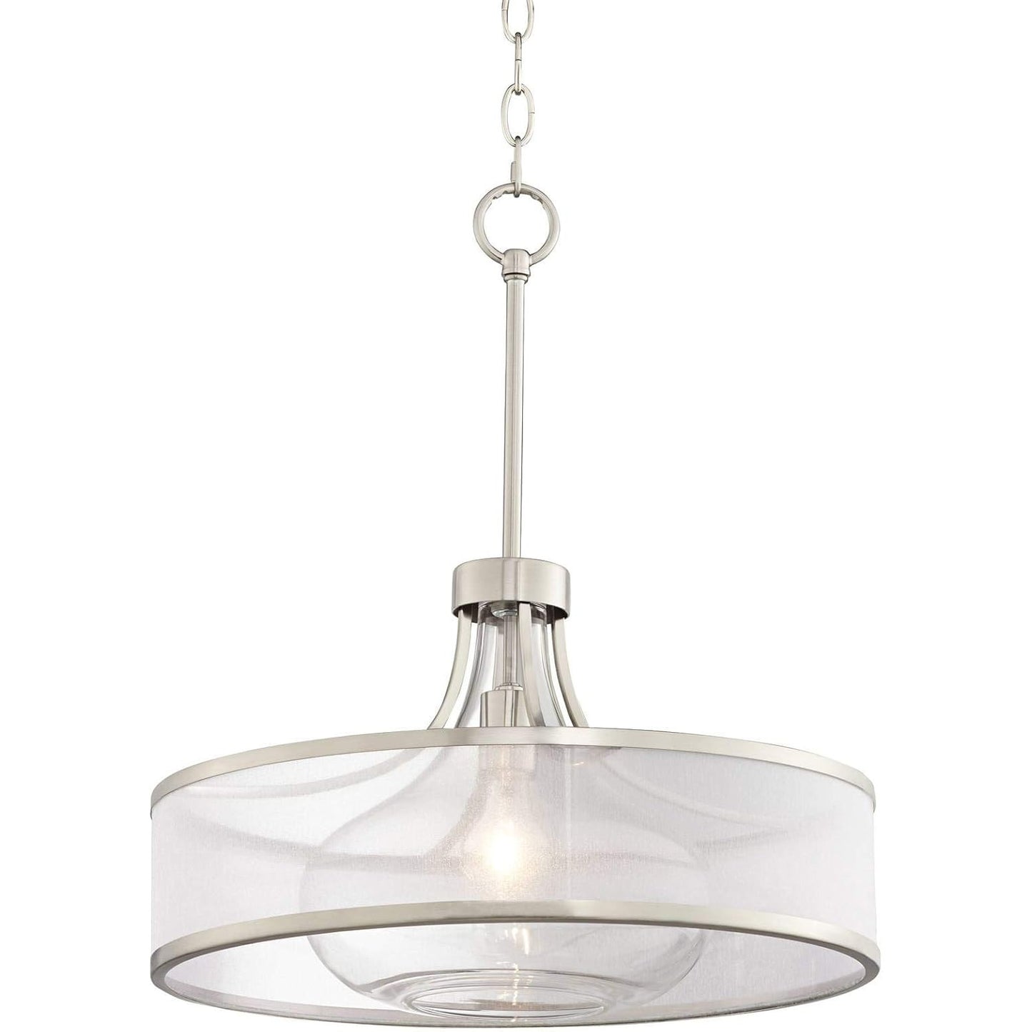 Myrith Antique Organza Glass Drum Shape Pendant Light