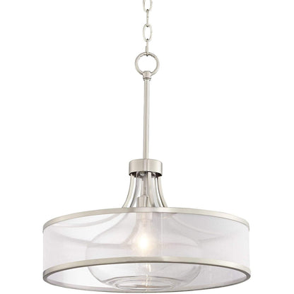 Myrith Antique Organza Glass Drum Shape Pendant Light