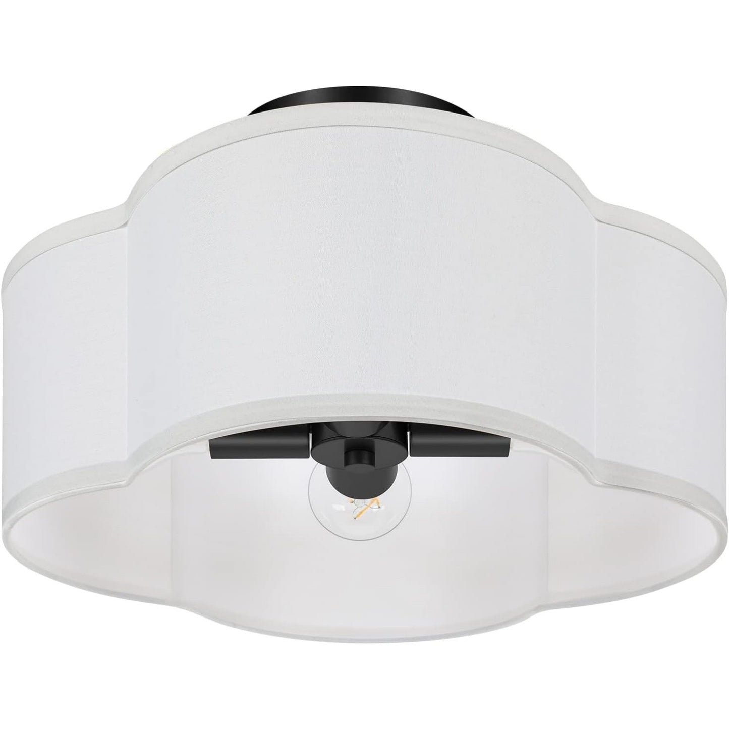 Lisi Modern Fabric Semi Flush Mount Ceiling Light