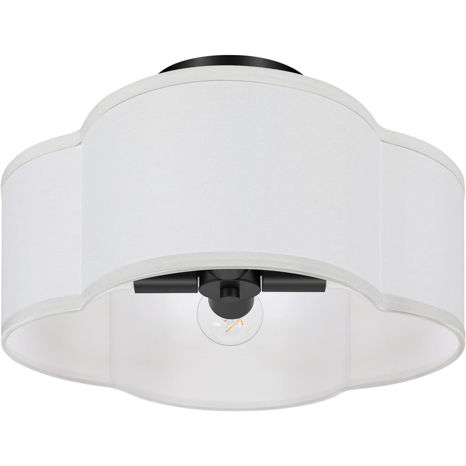 Lisi Modern Fabric Semi Flush Mount Ceiling Light