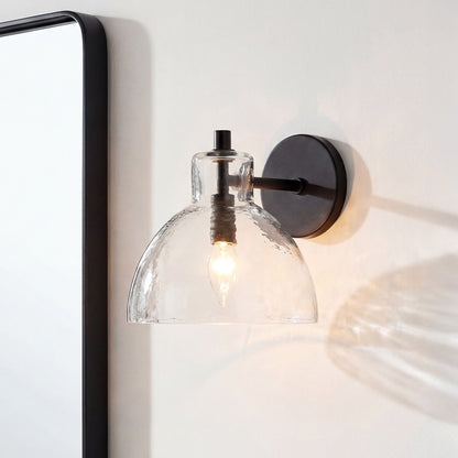 Keen Farmhouse Cooper Recycled Glass Dome Sconce