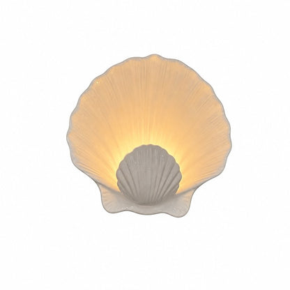 Kristian French Vintage Ceramic Cream Shell Wall Sconce