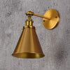 Ruhi Antique Brass Swing Arm Wall Sconce With Tapered Lampshade