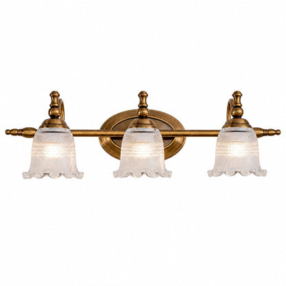 Cormac French Vintage Ribbed Glass Flower Wall Sconce