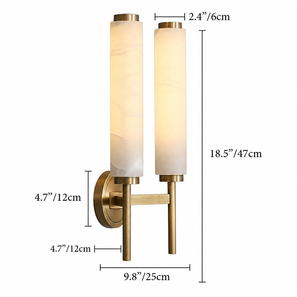 Ozora Candle Alabaster Sconce