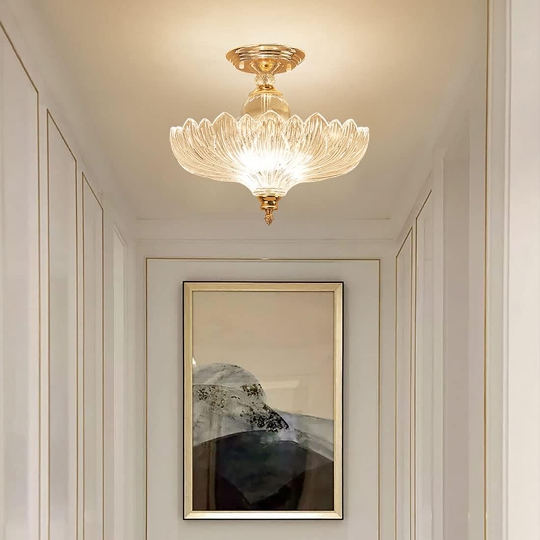 Wyrith Vintage Flower Crystal Flush Mount Light