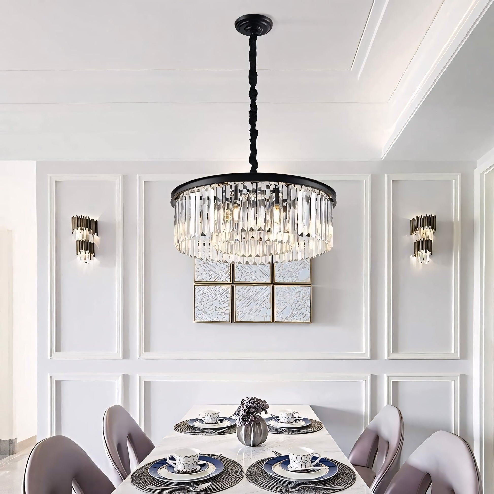 Braxion Modern Crystal Raindrop Round Chandelier