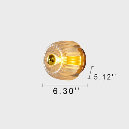 Rynik Mini Glass Sun Shape Full Copper Dual Purpose Flush Mount Light